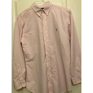 Ralp Lauren‎ Polo Long Sleeve Button Up Pink Checked Classic Fit 16